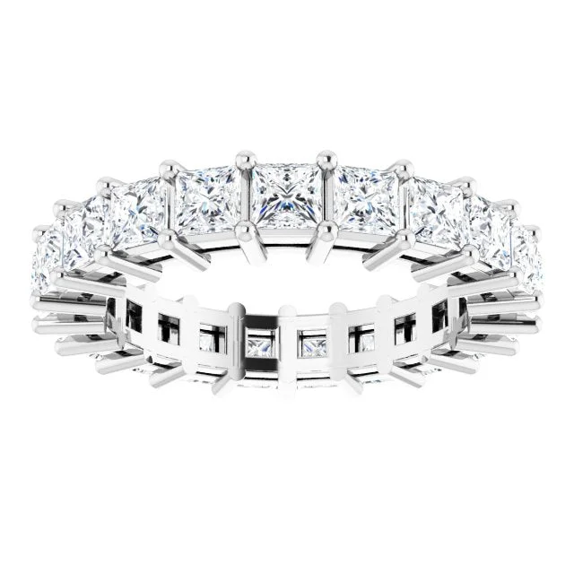 Handmade Promise Ring-3.78 ct. Princess Diamond Eternity Band