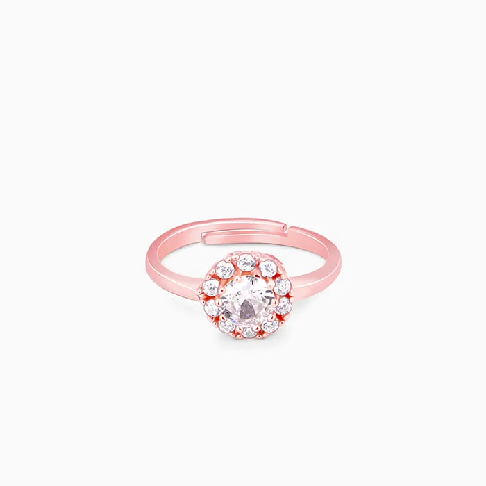 Custom Engagement Ring Set-Anushka Sharma Rose Gold Solitaire Spin Ring