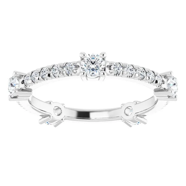 Modern Engagement Ring-0.87 ct. Round Diamond Eternity Band