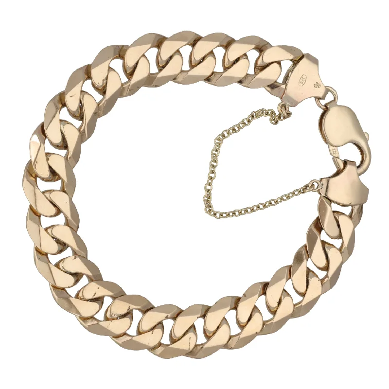 Elegant Tennis Bracelets-9ct Gold Curb Bracelet