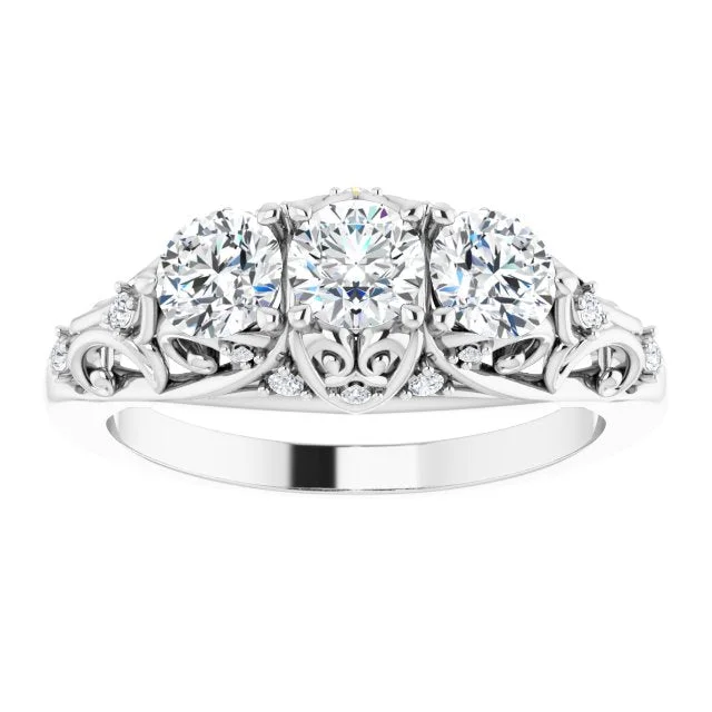 Fashionable Wedding Ring-1.10 ct. Round Cut Diamond Wedding Band Hidden Accent Diamonds Anniversary Ring