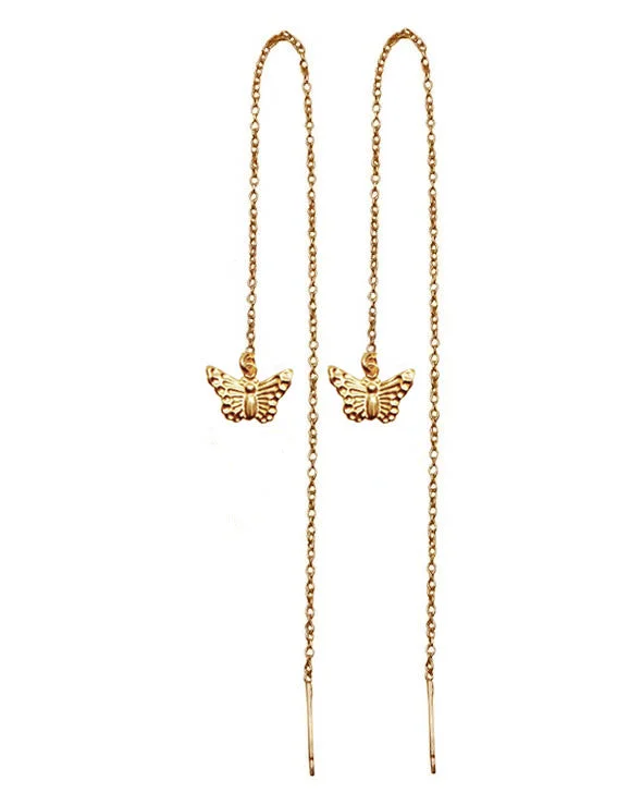 Glamorous Drop Earrings-Butterfly Threaders