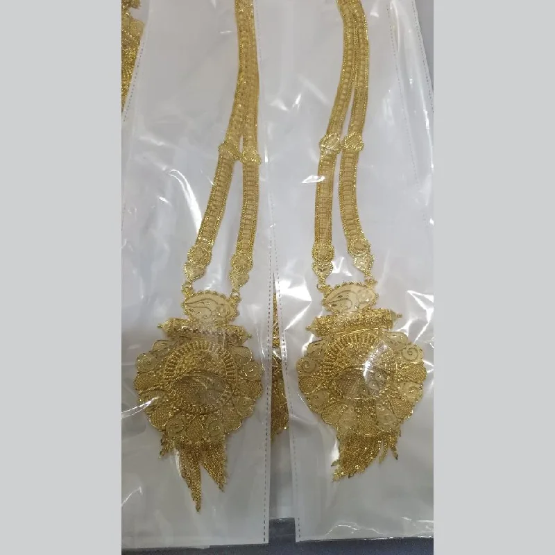 Chunky Gold Necklace-Pari Art Jewellery Forming Long Necklace Set (1 Piece Only)