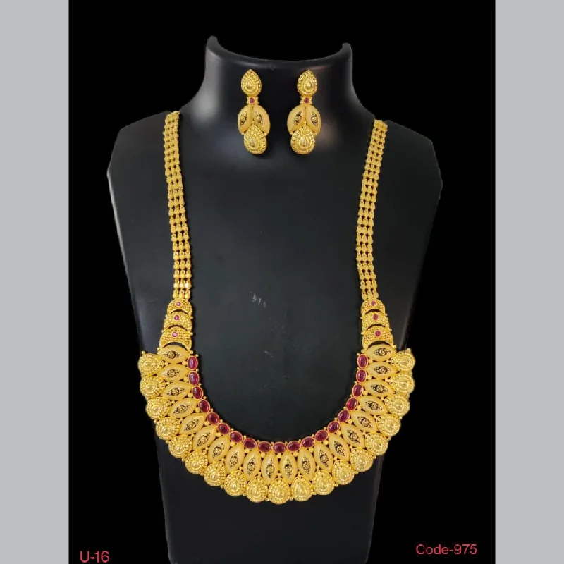 Artistic Crystal Necklace-Pari Art Jewellery Forming Long Necklace Set