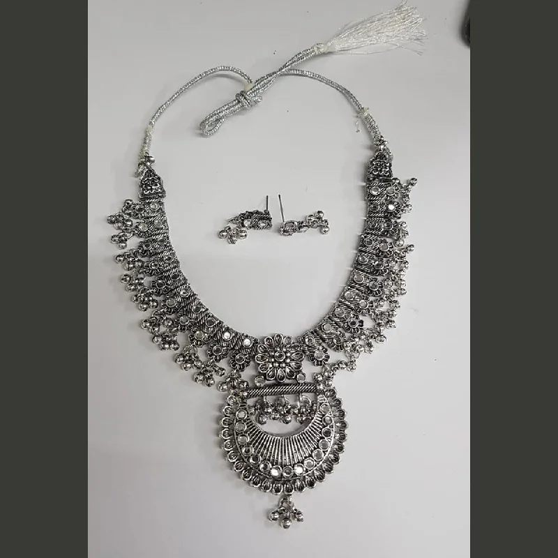 Statement Chunky Necklace-Shreeji Oxidised Plated Necklace Set