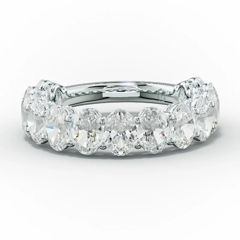 Custom Promise Ring for Him-3.0 Carat Oval Diamond Anniversary Band