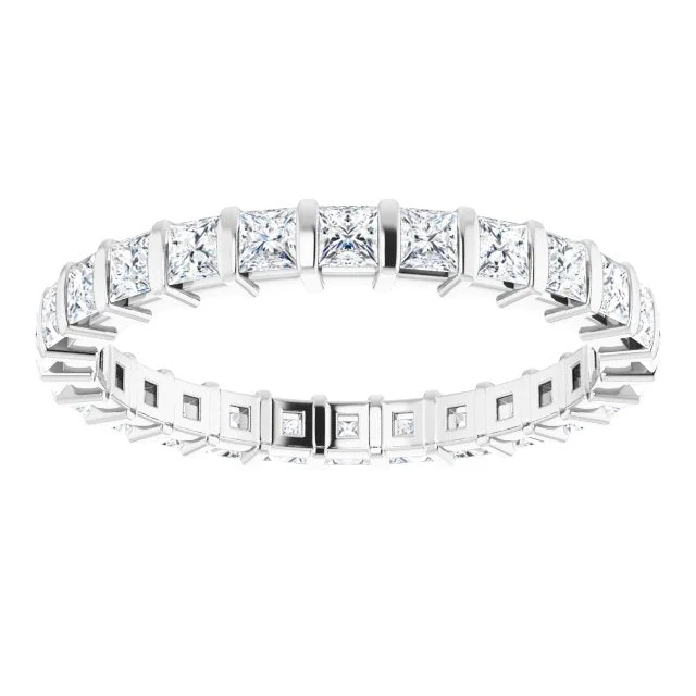 Men's Wedding Ring Set-0.90 ct. Bar Set Princess Diamond Eternity Band