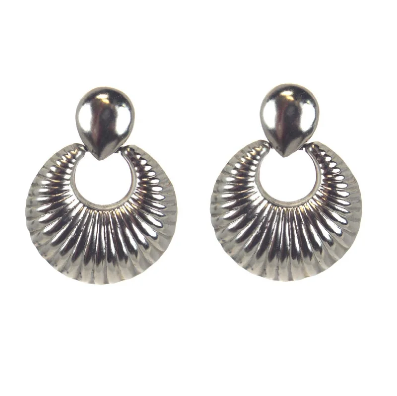 Handcrafted Sterling Earrings-Scalloped Sterling Silvers Earrings