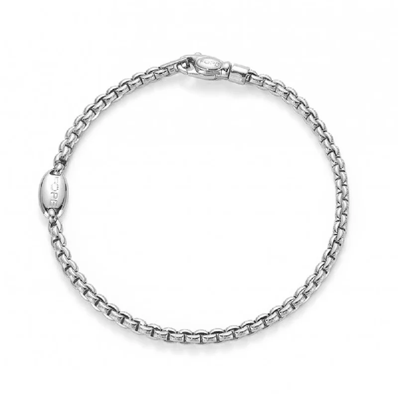 Elegant Gemstone Charm Bracelets-Eka 18ct White Gold Slim Bracelet