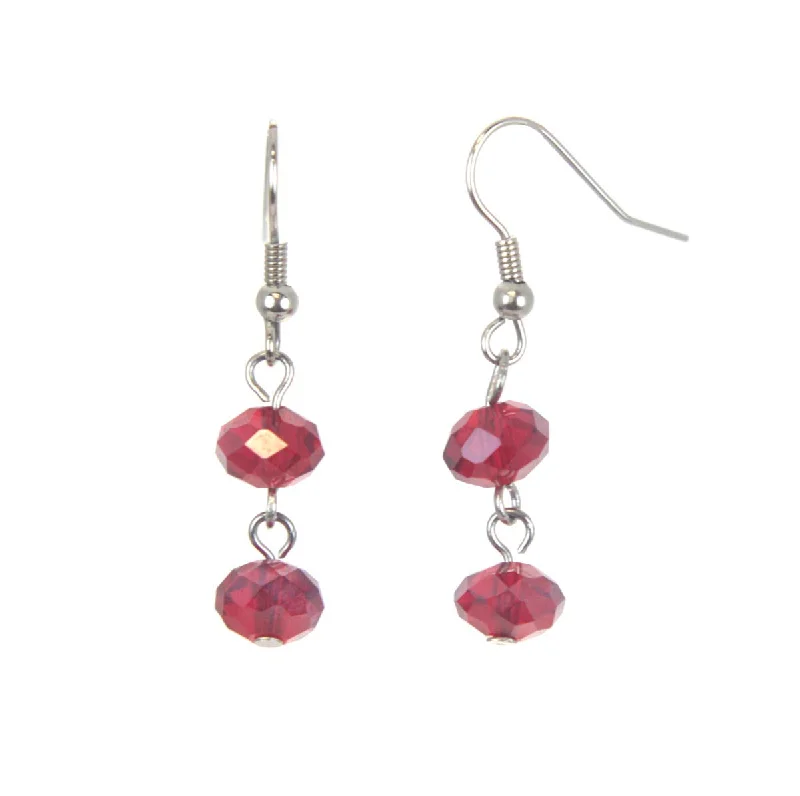 Minimalist Drop Earrings-Love Match Earrings - Drop Red