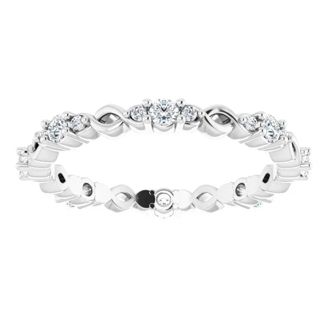 Sparkling Engagement Ring-0.32 ct. Round Diamond Eternity Band Stackable Ring