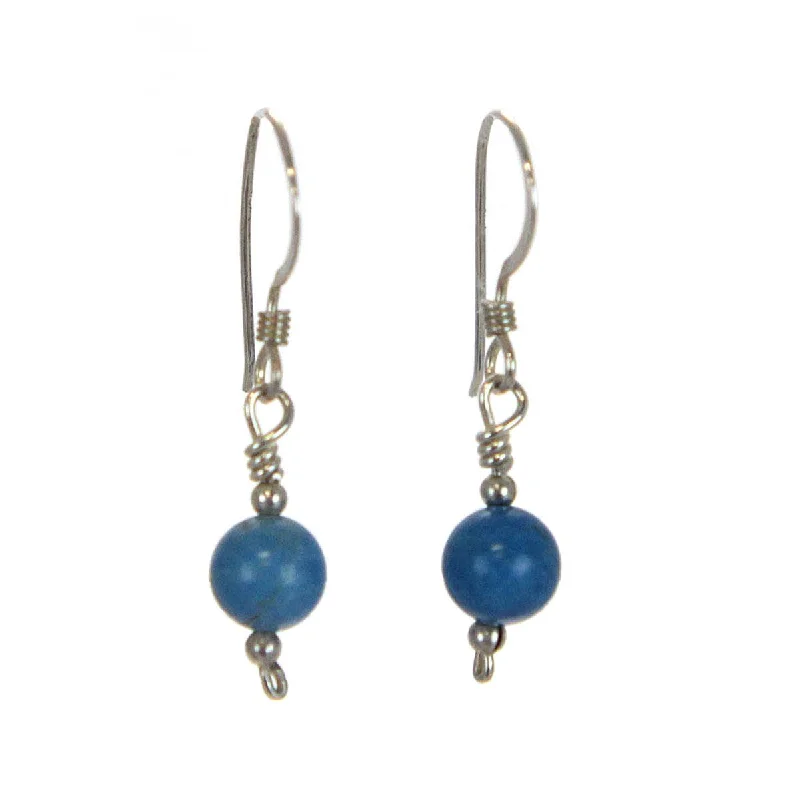 Luxury Gold Earrings-Turquoise Bead Earrings Sterling Silver