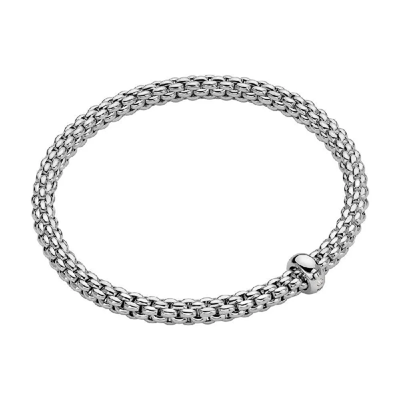 Gemstone Tennis Bracelets-Solo 18ct White Gold Bracelet With Single Diamond Set Rondel