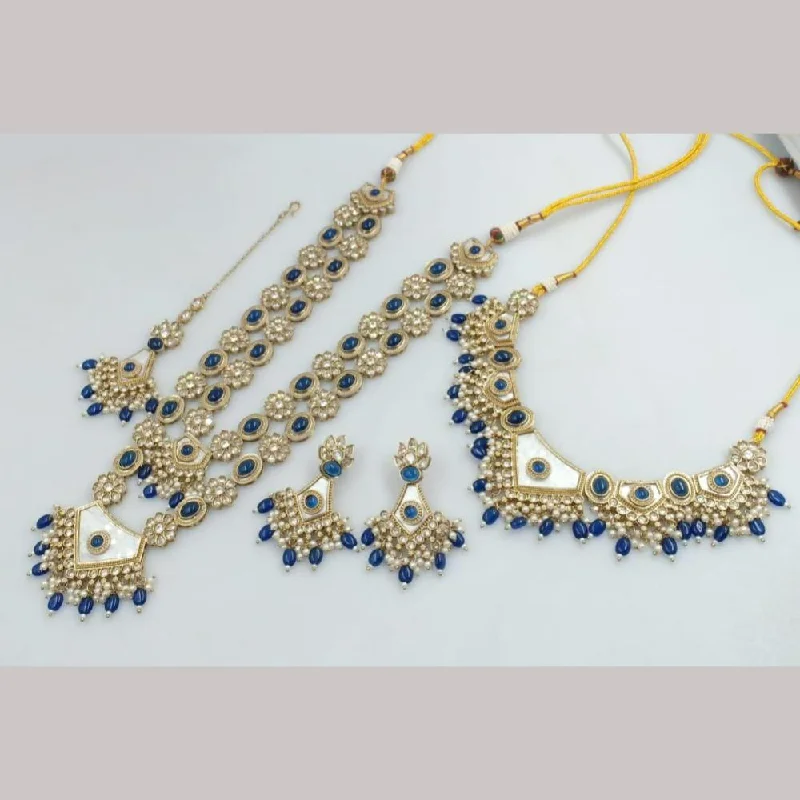 Unique Opal Necklace-Kavita Art Gold Plated Crystal Stone And Beads Necklace Combo