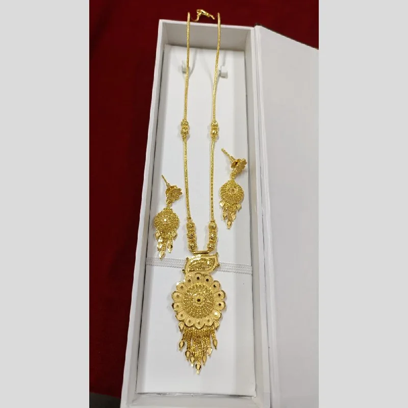 Double Pendant Necklace-Pari Art Jewellery Forming Long Necklace Set