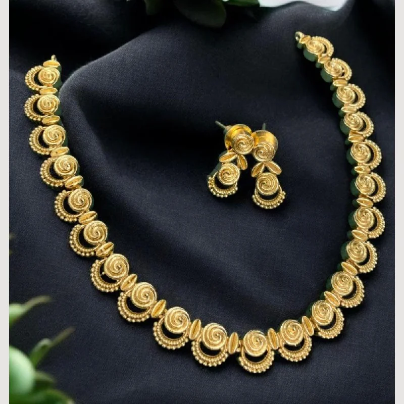 Beaded Charm Necklace-Sona Creation Gold Plated Necklace Set