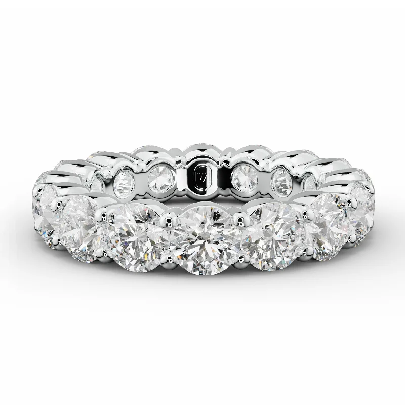 Custom Wedding Band-5.0 Carat Round Cut Diamond Classic Eternity Band Shared Prong