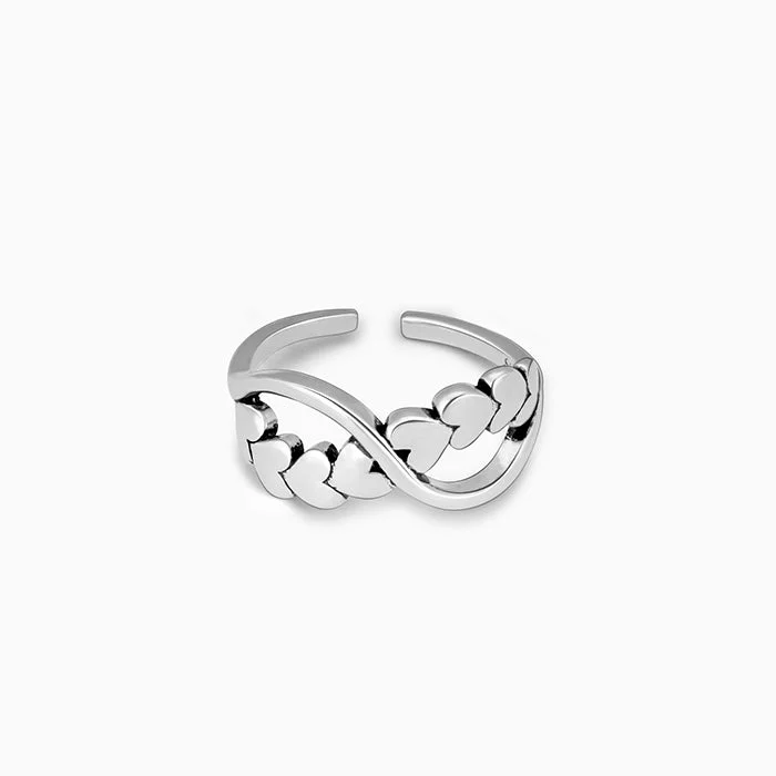 Custom Initial Ring-Silver Infinite Love Ring