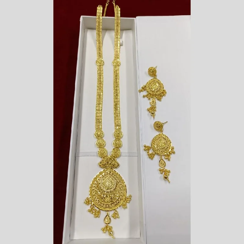 Vintage Gold Necklace-Pari Art Jewellery Forming Long Necklace Set