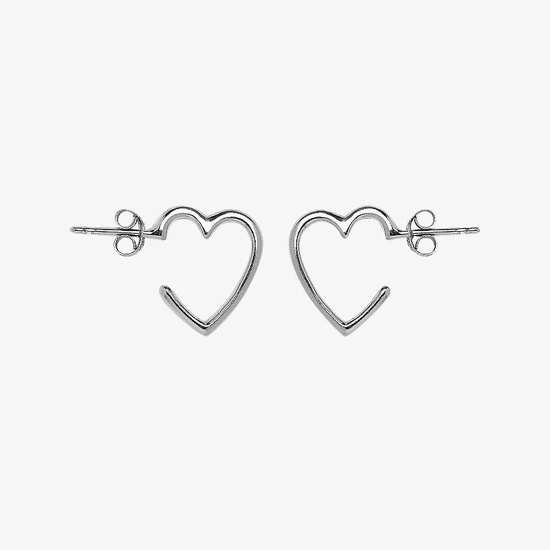 Modern Chain Earrings-Heart Hoop Earrings