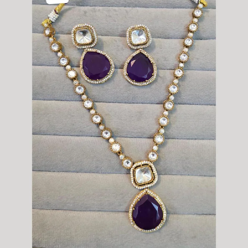 Trendy Chain Necklace-JCM Gold Plated Crystal And Austrian Stone Necklace Set