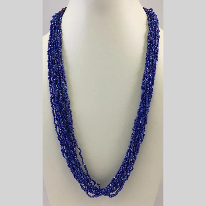 Dainty Chain Necklace-Banaras Beads Multi Layer Long Necklace