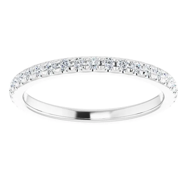 Stylish Diamond Ring-0.37 ct. Round Cut Diamond Wedding Band Delicate Anniversary Ring