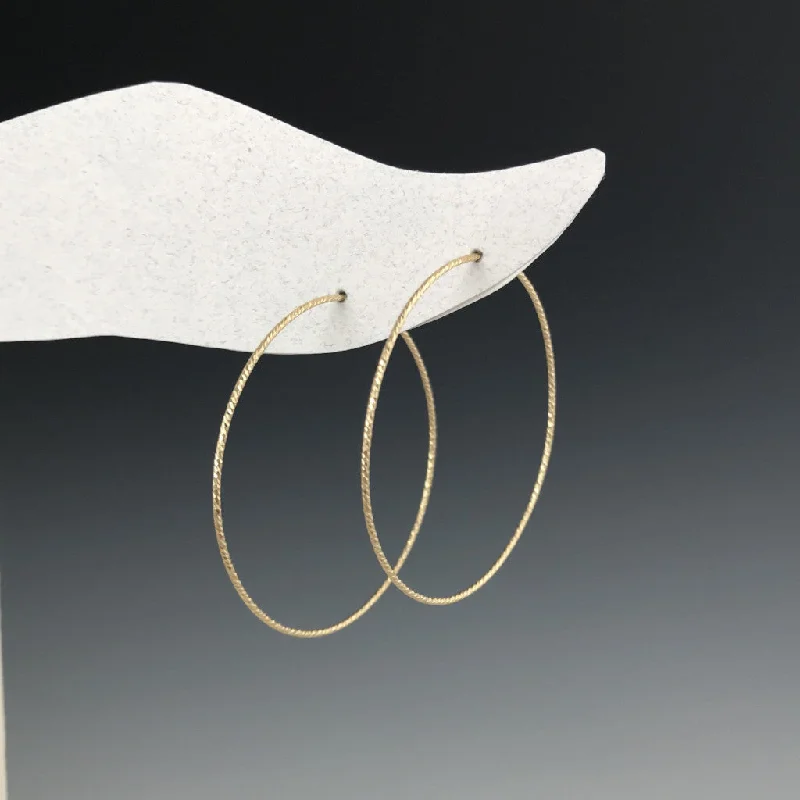 Handcrafted Hoop Earrings-Gold Hoops - M