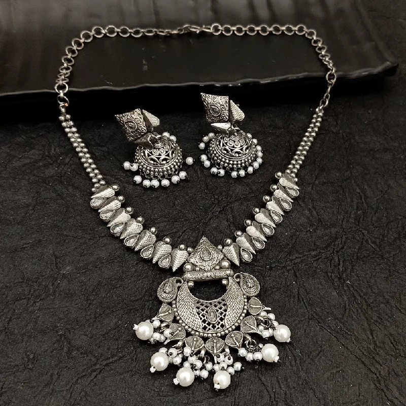 Name Necklace for Mom-Deep Jewell Oxidised Plated Necklace Set