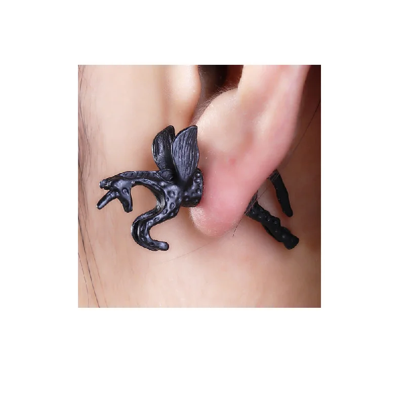 Elegant Sapphire Earrings-SEXY SPARKLES Sexy Sparkles Pegasus Flying Horse 3D Double Sided Ear Stud Earrings for Women