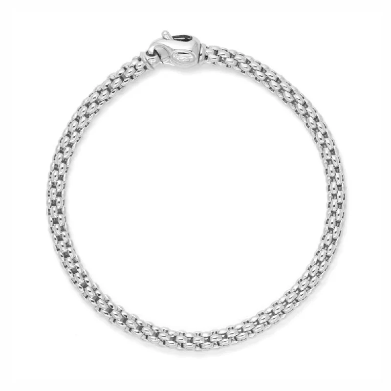 Dainty Silver Bracelets-Unica 18ct White Gold Chain Bracelet