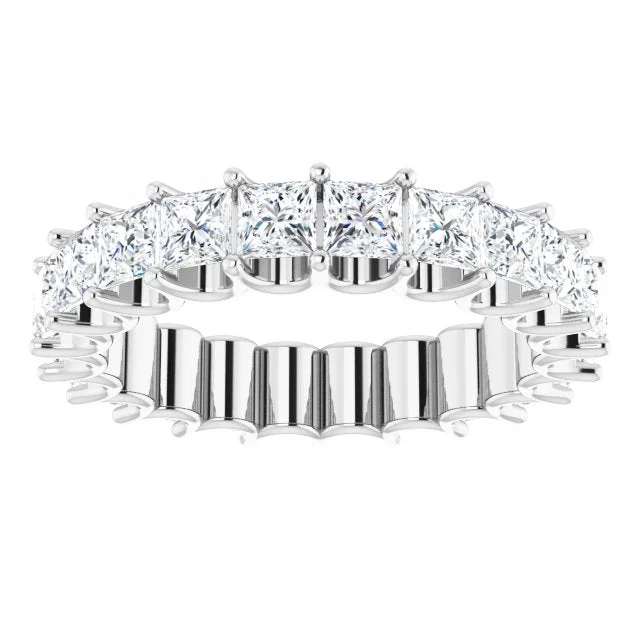 Custom Stacked Ring-3.96 ct. Princess Diamond Eternity Band U Setting