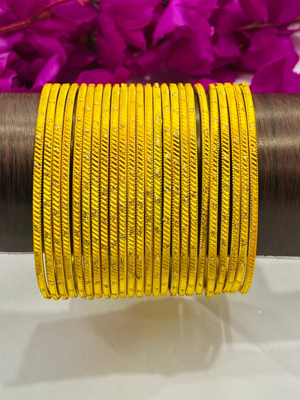 Luxury Diamond Bangles-Beautiful Yellow Color Plain Metal Bangles