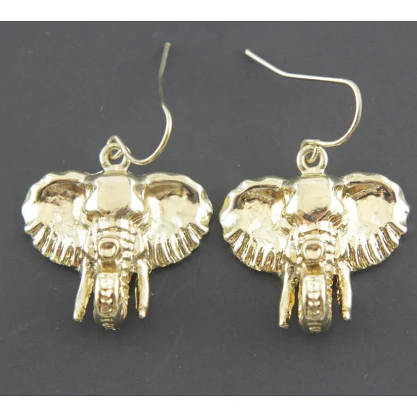 Personalized Birthstone Earrings-Elephant Earrings Gold