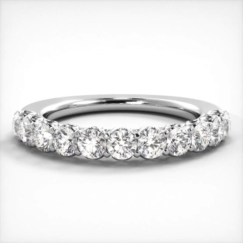 Personal Wedding Band Ring-1.16 ct. Round Diamond Shared Prong Wedding Band