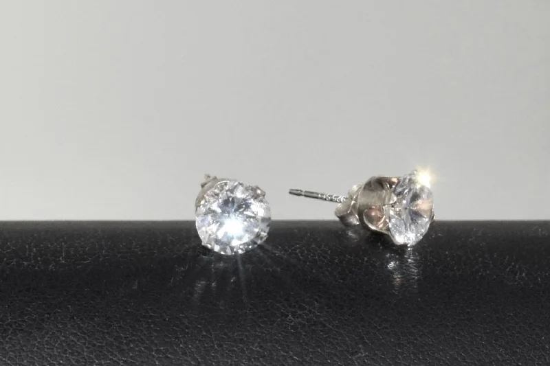 Unique Dangle Earrings-Sterling Silver CZ Stud Earrings