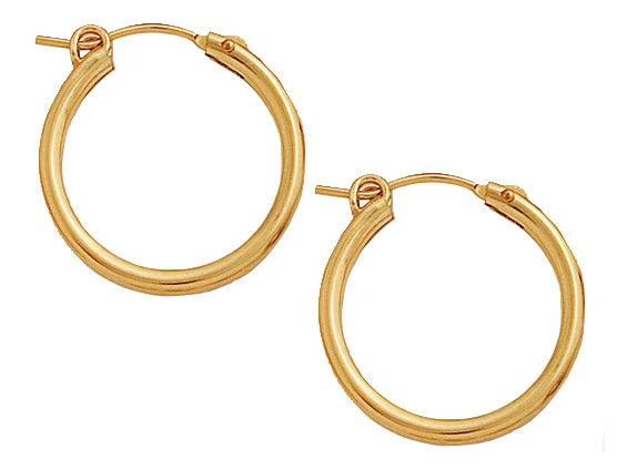 Unique Pearl Earrings-Gold Filled Hoops - 22mm