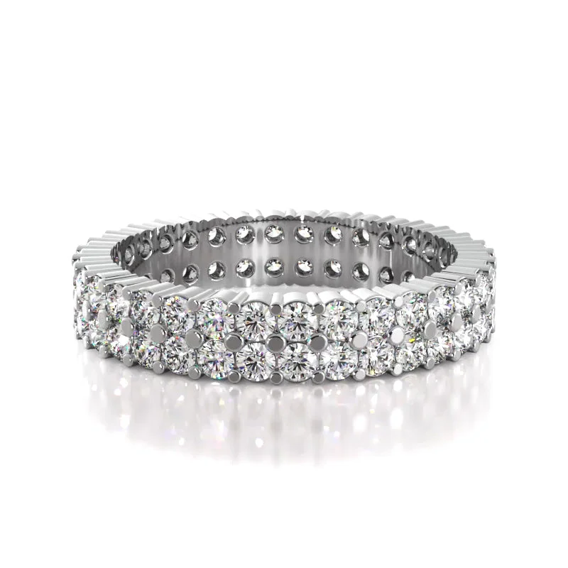 Vintage Art Deco Ring-1.50 ct. Round Diamond Double Row Wedding Band