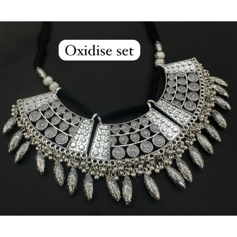 Artistic Necklace for Women-Akruti Collection Oxidised Plated Necklace Set