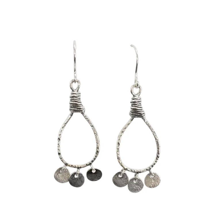 Bridal Earrings Set-Sterling Silver Articulated Disc Drop Earrings