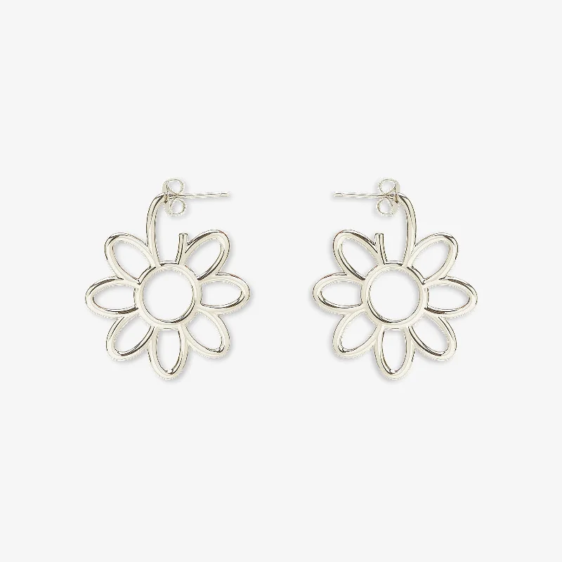 Heart Shaped Stud Earrings-Oversized Daisy Hoop Earrings