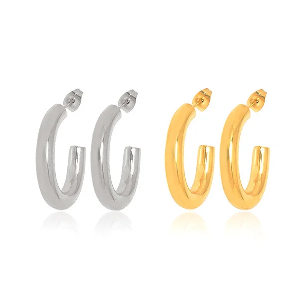 Modern Geometric Earrings-Tuscany Hoop