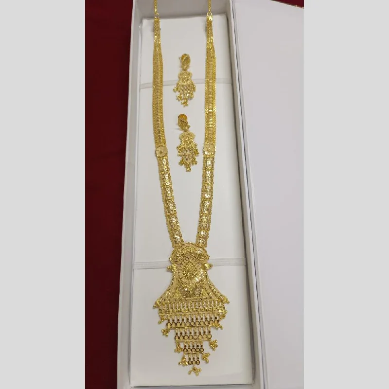 Crystal Pendant Necklace-Pari Art Jewellery Forming Long Necklace Set