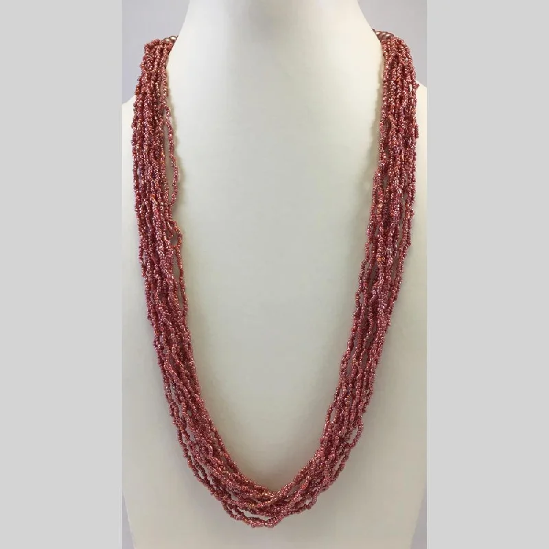 Simple Gemstone Necklace-Banaras Beads Multi Layer Long Necklace