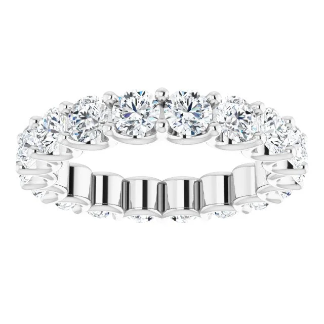 Modern Wedding Ring Set-3.78 ct. Round Diamond Eternity Band U Setting