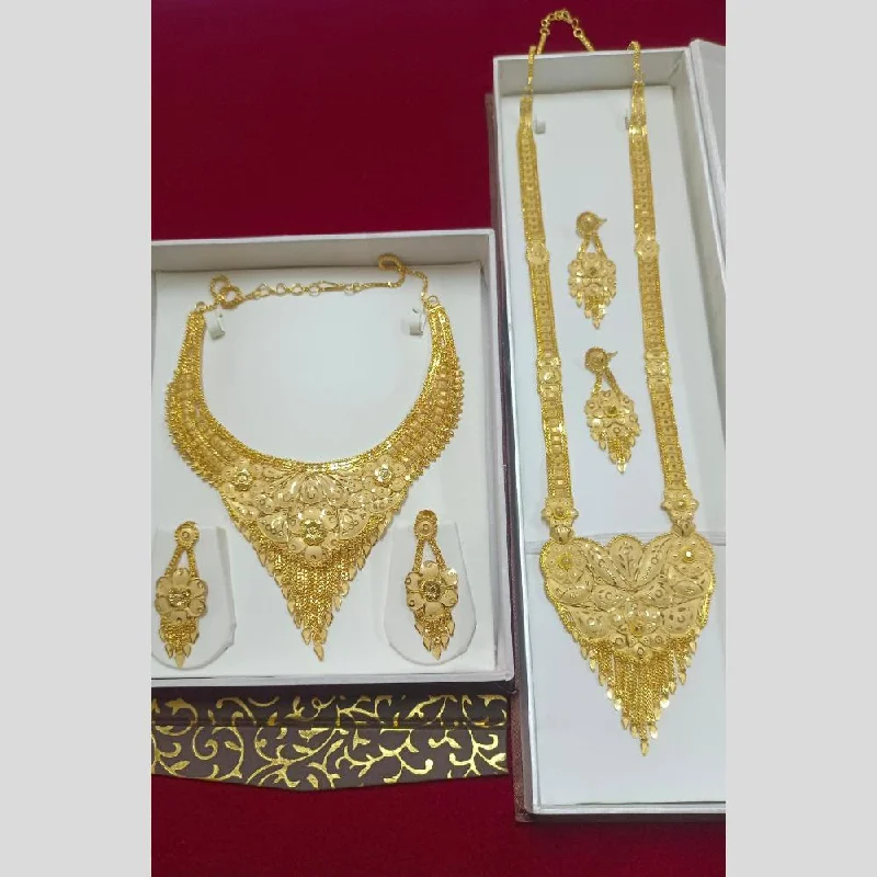 Trendy Chain Necklace-Pari Art Jewellery Forming Double Necklace Set