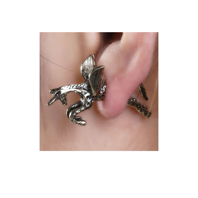 Gorgeous Sapphire Earrings-SEXY SPARKLES Sexy Sparkles Pegasus Flying Horse 3D Double Sided Ear Stud Earrings for Women