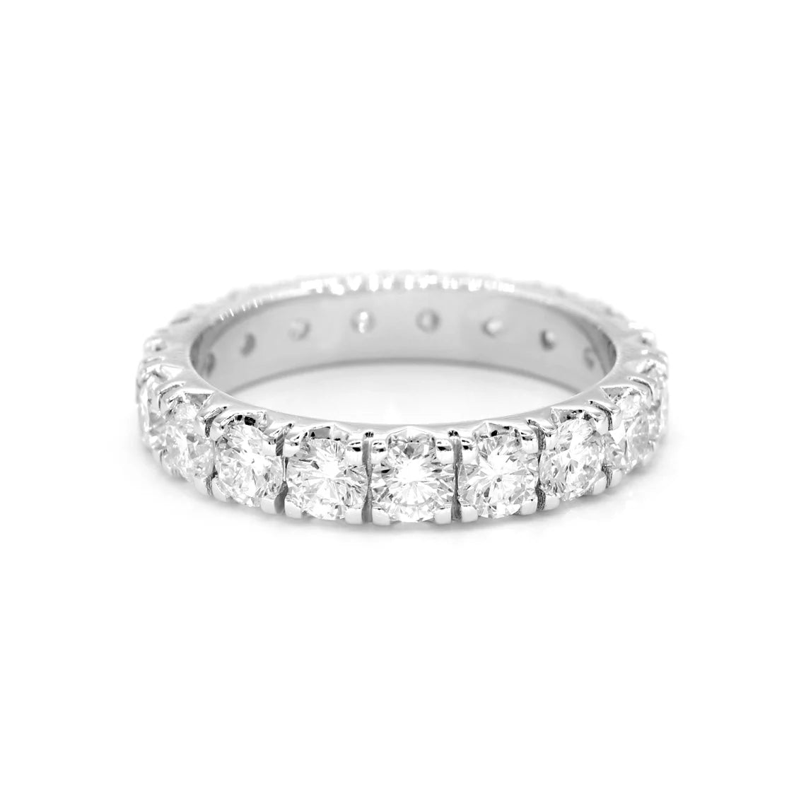 Boho Wedding Ring-2.28 ct. Round Diamond Eternity Band, Separate V Prong Eternity Band