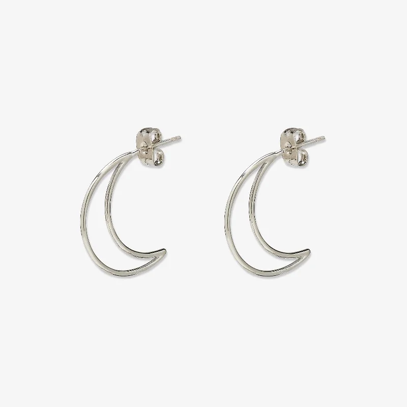 Pink Gold Earrings-Crescent Hoop Earrings