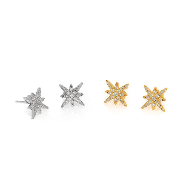 Elegant Cluster Earrings-Origami Stud